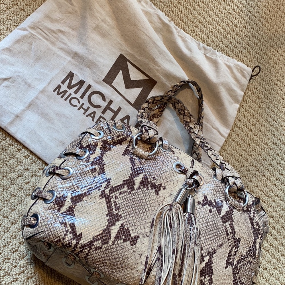 Michael Kors Python Skin Medium Tote With Tassles - image 2
